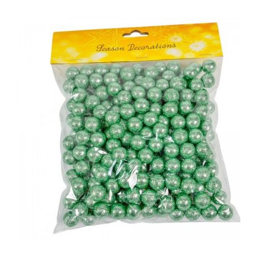 Glitteres hungarocell golyó menta 1,5cm 30g