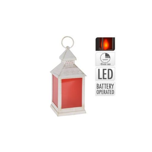 Lámpás fehér LED-es elemes (elem nélkül) piros fénnyel M23cm